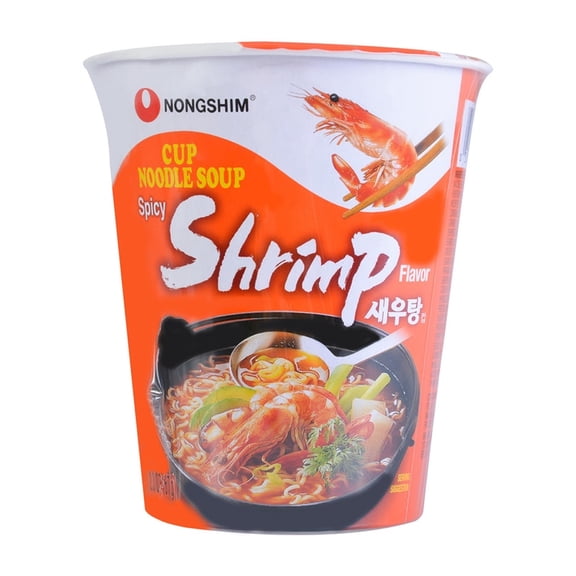 NONGSHIM Spicy Korean Shrimp Cup Noodles, 2.36oz (Pack of 6)