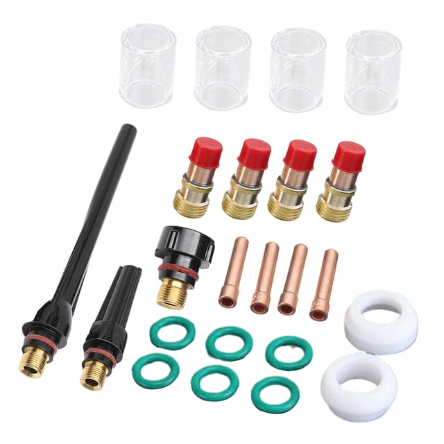 23PCS Sunnimix TIG Stubby Gas Lens Collet Cup Kit de boquilla para WP 17 18 26 Antorcha de soldadura TIG