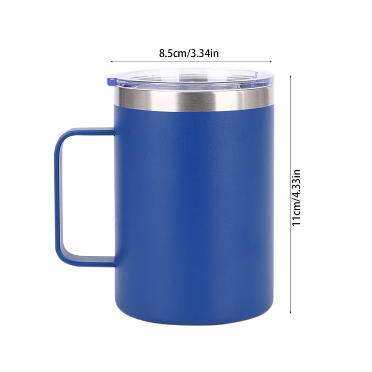 Coffee Mug with Lid,Insulated Tumbler with Handle,8 oz Stainless Steel Cup  for Home,Office,Camping,Thermal Insulation Outdoor Portable Comfortable  Handle Heat and Cold Available - Walmart.com