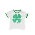 thumbnail image 5 of Old Glory Mens St Patricks Day Big Distressed Shamrock Short Sleeve Graphic Ringer T Shirt, 5 of 6
