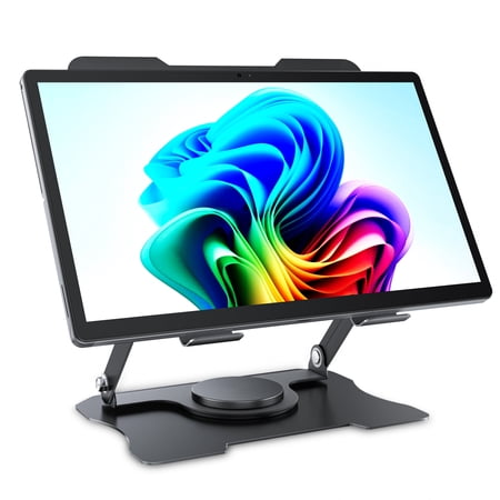 Desk Tablet Stand with 360° Rotating Base, Multi-Angle Tablet and iPad Stand