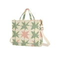 thumbnail image 7 of FORMRS Womens Corduroy Tote Bag Crossbody Shoulder Handbag with Pocket, Pink and Green Geometric, 7 of 7