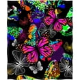 thumbnail image 2 of Butterfly Blanket Gifts for Women Girls Men Decor for Home Bedroom Living Room Chair Lounge, Warm Soft Cozy Smooth Lightweight Throw Plush Blankets Black 50"x60", 2 of 5