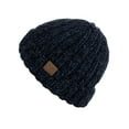 thumbnail image 2 of C.C Unisex Chenille Soft Warm Stretchy Thick Cuffed Knit Beanie Cap Hat-Navy, 2 of 4