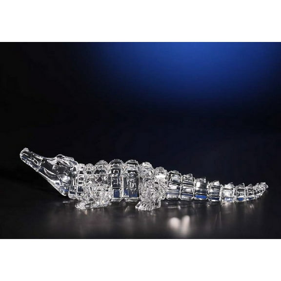 Set of 2 Clear Decorative Icy Crocodile Table Top Figures 13"