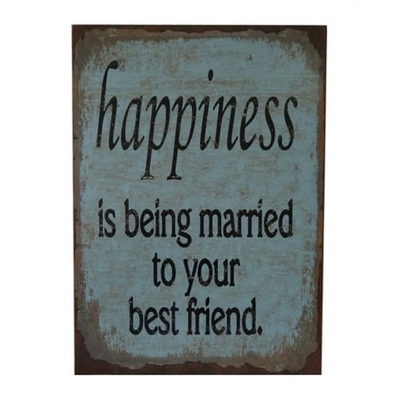 Winston Porter Wall Sign Inscribed 'happiness is being married to your best friend' Print on
