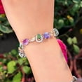 thumbnail image 4 of Beauty Silver Plated Multi Purple CZ Charm Bracelet Pageant Jewelry Accessories, 4 of 9