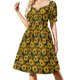 thumbnail image 1 of Vestido de manga corta con diseño de campo de girasoles, vestidos de mujer para ocasiones especiales, vestido de noche para mujer., 1 of 8