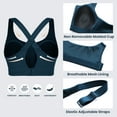 thumbnail image 5 of CRZ YOGA Womens Zip Front High Impact Sports Bra Molded Cup Wireless Workout Yoga Crop Top, 5 of 5
