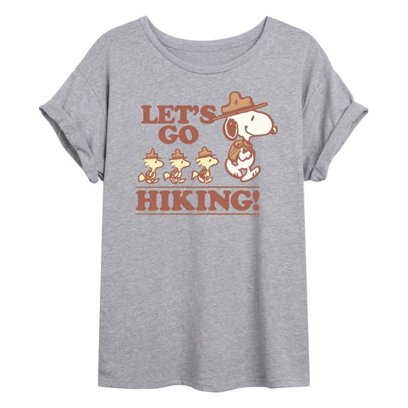 Peanuts - Lets Go Hiking - Women's Oversized Graphic T-Shirt