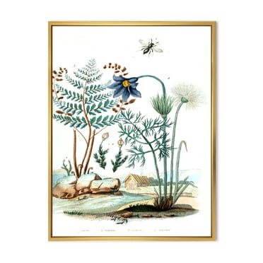 Designart 'Ancient Ancient Countryside Animals' Farmhouse Framed Canvas Wall Art Print