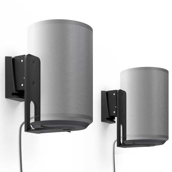 PUTORSEN Speaker Wall Mount for Sonos Era 100,Tilt & Swivel Speaker Shelf Bracket for Better Audio Enjoyment,Hold up to 6.6lbs (2 Pack Black)
