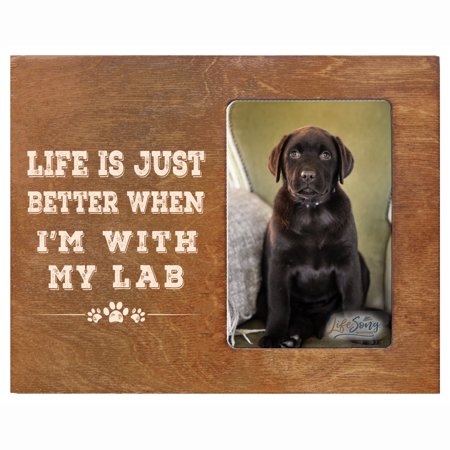 Wooden Inspirational 8x10 Picture Frame for Pet Dogs holds 4x6 photo Life Is Better