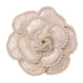 thumbnail image 4 of Flower Brooch Elegant Decorative Accessory Decor Ornament for Coat Suit Cover Up White, 4 of 12