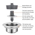 thumbnail image 1 of Ruiboury Stainless Steel Cafe Drain Stopper Filtration To Prevent Clogging Easy To Clean Sealed, 1 of 6