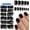 Black, variant on Burgundy Press Nails Short Square Nails, 240 count Short Nails Press ons 12 Sizes Squoval False Stick Nails for Women