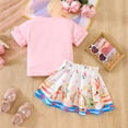 thumbnail image 6 of Yindaity Easter Dresses for Toddler Girls Toddler Baby Girls Outfits Birthday Girl Embroidery Letter Sweatshirt Tops+Rainbow Tutu Skirt Fall Clothes(Pink,5-6 Years), 6 of 7
