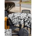 thumbnail image 5 of Outdoor Tablecloth with Umbrella Hole for Patio/Picnic/Party/Camping, Black Line Dog Cat Waterproof Table Cloth Square Cover Washable, Cartoon Cute Animals (54"x 54"), 5 of 8