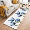 thumbnail image 2 of Blue Tulip Runner Rug for Hallway 2x6ft, Transparent Flowers Minimalist Modern Art Non Slip Floor Mat Washable Low-Profile Indoor Carpet for Living Room, Bedroom, Dining Room, 2 of 9