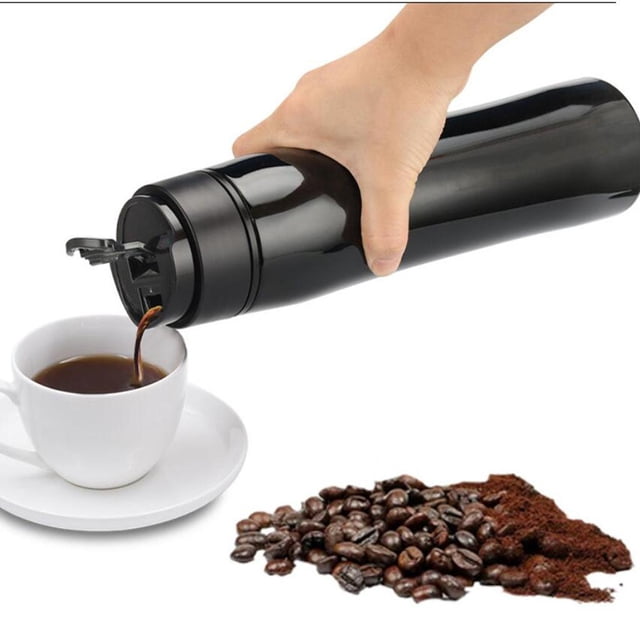Botella portátil de acero inoxidable Macarena French Press Vaso de té color negro