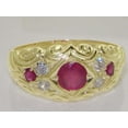 thumbnail image 5 of LBG 14k Yellow Gold Cubic Zirconia and Natural Ruby Womens Band Ring - Size 6.75, 5 of 6