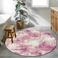 thumbnail image 3 of Pink Ombre Round Area Rug 3.3Ft Washable Circle Rugs for Dining Room Table, Gradient Abstract Art Vintage Non-Slip Carpet Floor Mats Indoor Outdoor Carpet Runner Aesthetic Home Decor, 3 of 8