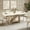 Beige, Light Oak, variant on Elegant Painted Glass Dining Table for 6, Italian-Style 6-Seater Dining Table with Tempered Glass Top and Elegant Wood Base, Modern and Sophisticated Design for Dining Rooms, Warm Beige and Light Oak