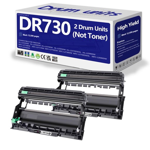 Unidad de batería OKGO! INK DR730 compatible con el paquete de 2 unidades HL-L2350DW