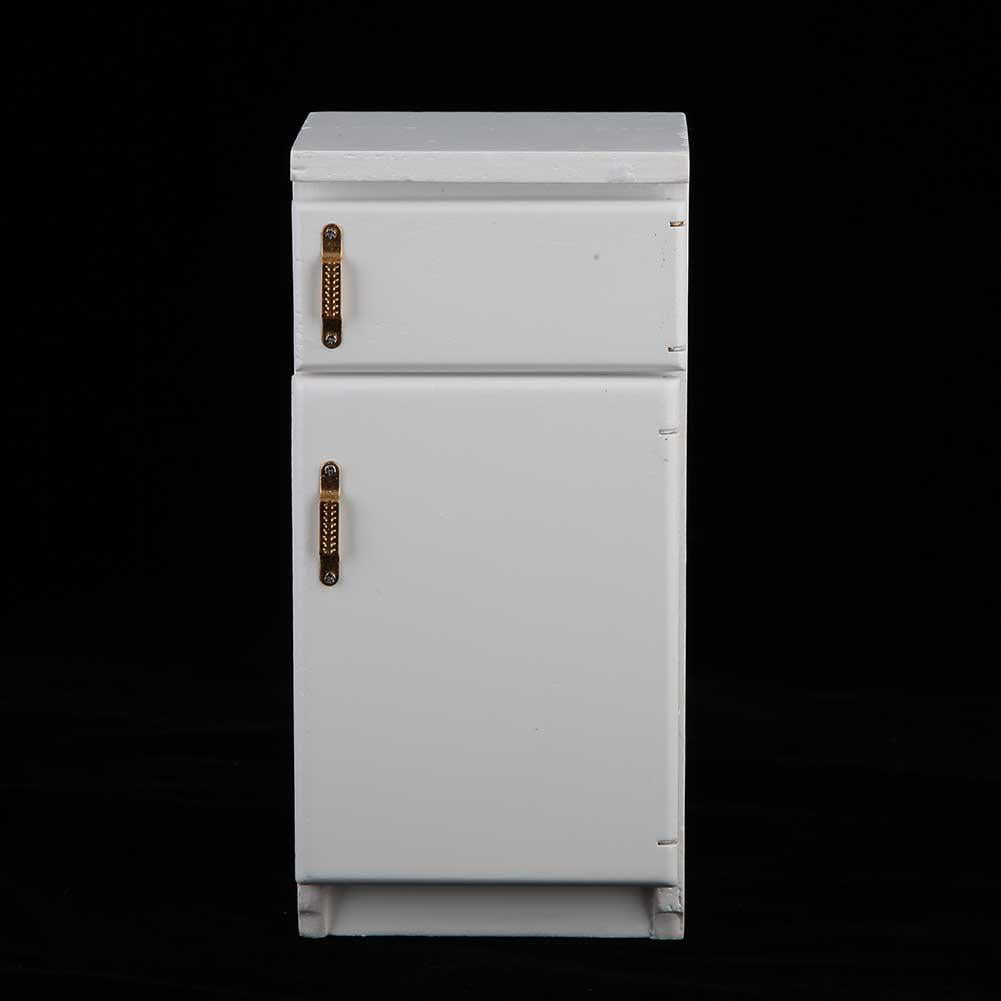 Tebru 1:12 White Mini Refrigerator Excellent Furniture Model Kitchen Accessory, Refrigerator Model, White Refrigerator Model