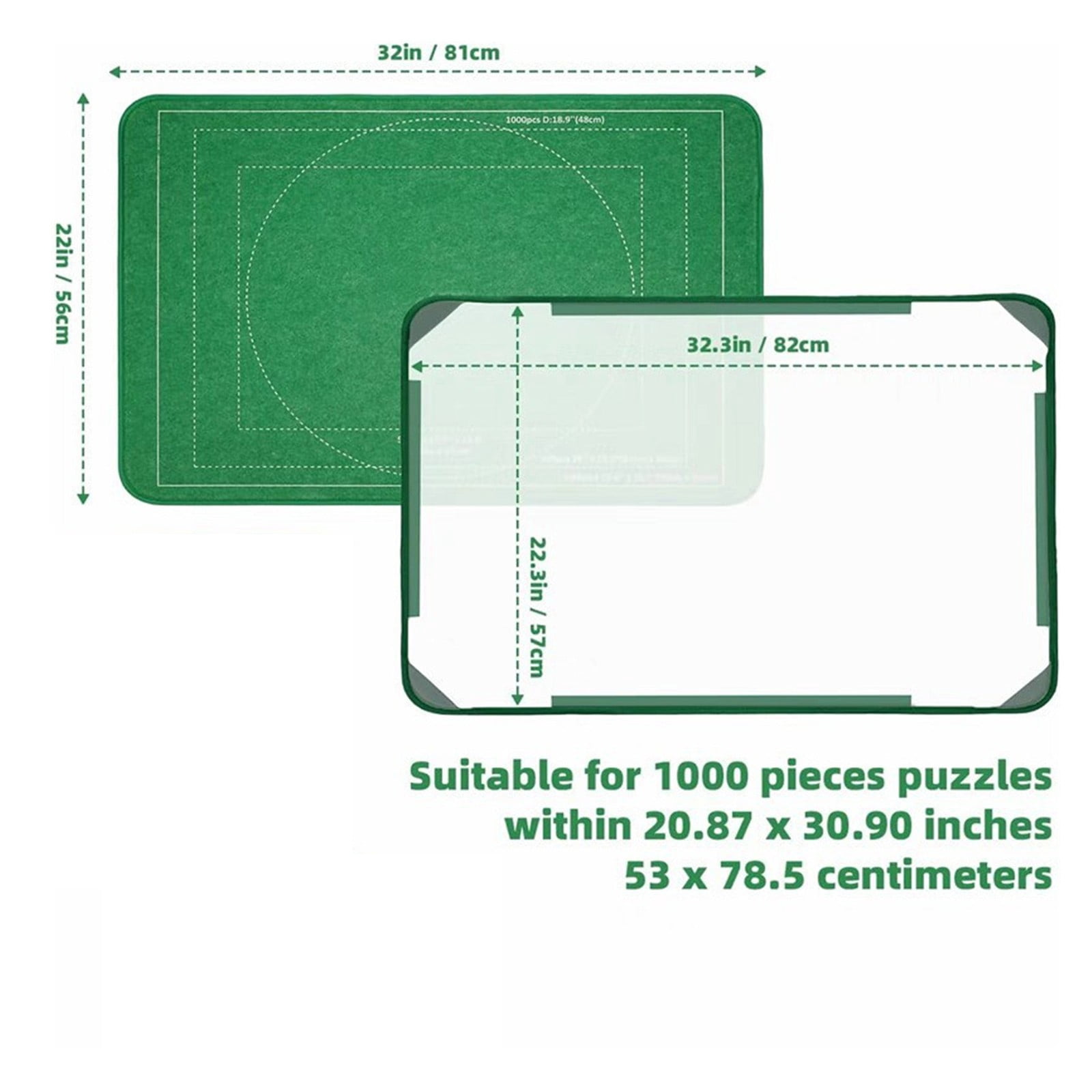 ZMKIAG Lightweight Puzzle Board for 1000 Pieces with 6 Sorting Trays - Non-slip Puzzle Table with Storage Cover for Jigsaw Puzzles, Portable Work Surface for Home, Travel & Game Night
