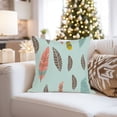 thumbnail image 4 of Ethan Taylor Fashion and Glam Throw Pillow Soft Cushion Cover 'Bohemian Feathers I Feather' Bohemian Pattern Decorative Square Accent Pillow Case, 18x18 Inches, Blue, Pink, 4 of 5