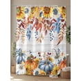 thumbnail image 4 of Farmhouse Fall Thanksgiving Shower Curtain, Orange Blue White Pumpkin Leaf Bathroom Decor Curtains Set with Hooks, Waterproof Fabric Home Accessories， 72 X 78 Inch Long, 4 of 6