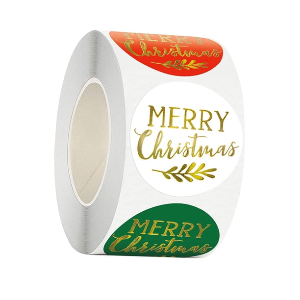 500 piezas de navideñas, etiquetas adhesivas circulares para decoraciones de bolsas de sobres, 1.5 pulgadas