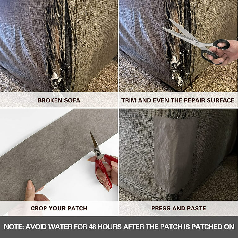 Velvet Repair Patch,8x11Sofa Fabric Repair Patch, Self-Adhesive Velvet  Fabric Patch,for Sofa,Cushion,Fabric Repair(Medium Grey)