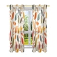 thumbnail image 7 of Yayeee Window Curtains Light Filtering 63"x52" Grommet Panel Pair Home Living Room Decor, Colorful Leaves, 7 of 7