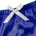 thumbnail image 5 of SwiftWear Women's Pink/White/Black/Blue Satin Pajama Set - Short Sleeve Shirt & Shorts with White Trim & Bow, Soft Silky Sleepwear Loungewear XS-3XL, 5 of 8