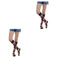 thumbnail image 4 of Calcetines a rayas hasta la rodilla Sonducket de arcoiris negro, 65% poliéster, 20% algodón, 15% elastano, 4 of 6