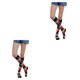 thumbnail image 1 of Calcetines a rayas hasta la rodilla Qarigey para el Día de San Valentín negro 2piezas, 1 of 6