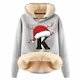 thumbnail image 1 of WILLBEST Sudadera Larga para Mujer, Sudadera con Capucha Estampada con Letras Navideñas, Espalda de Lana, Cálida, de Invierno, Estilo Pullover, Tops, Sudadera de Moda 1076 X-Grande, 1 of 4