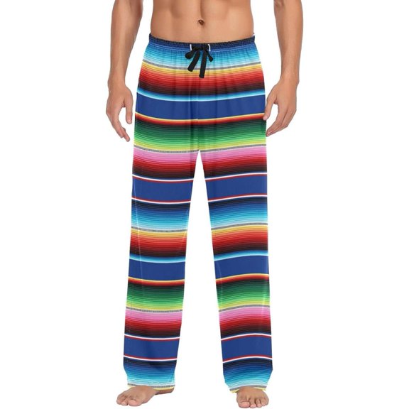 GZHJMY Mexican Serape Pajama Pants for Men, Lounge Pants Lightweight Men Pajama Bottoms with Drawstring Pockets, Christmas New Year Birthday Gifts, X-Large