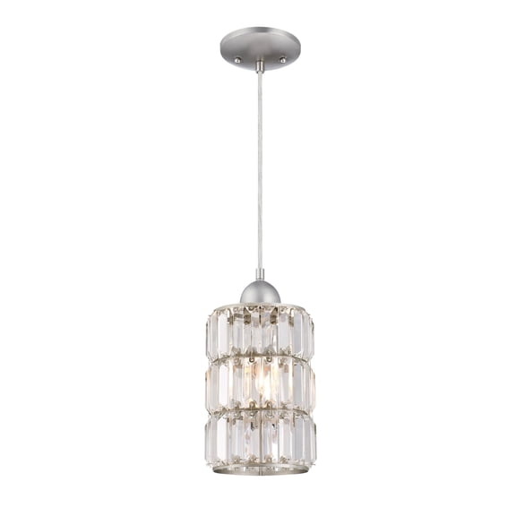 Westinghouse Lighting Sophie Traditional One Light Indoor Mini Pendant, Brushed Nickel Finish, Crystal Prism Glass