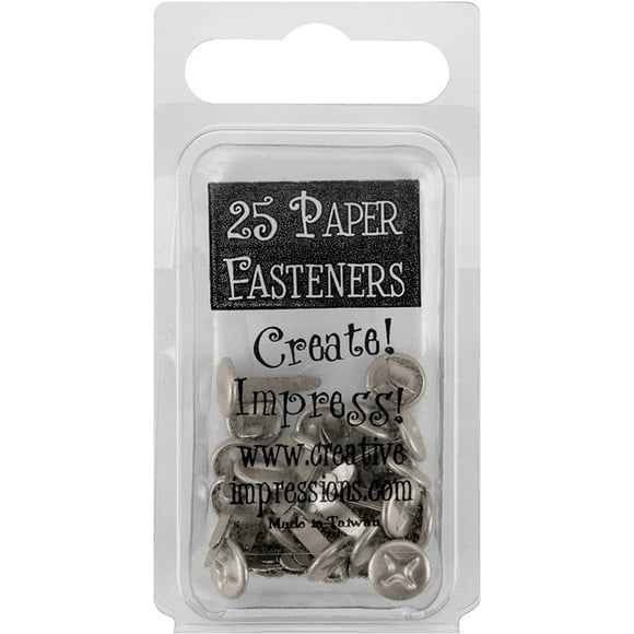 Creative Impressions Metal Paper Fasteners 10mm 25/Pkg-Screw Heads Pewter CI90000