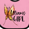 thumbnail image 4 of Inktastic Illinois Girl- Butterfly Girls Baby Bib, 4 of 4
