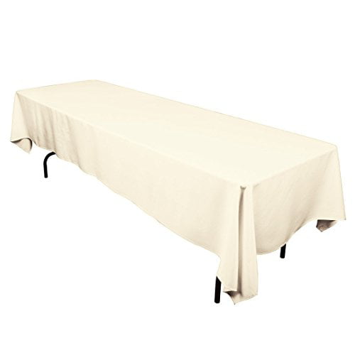 Gee Di Moda 60x102-Inch Polyester Rectangular Tablecloth Ivory 