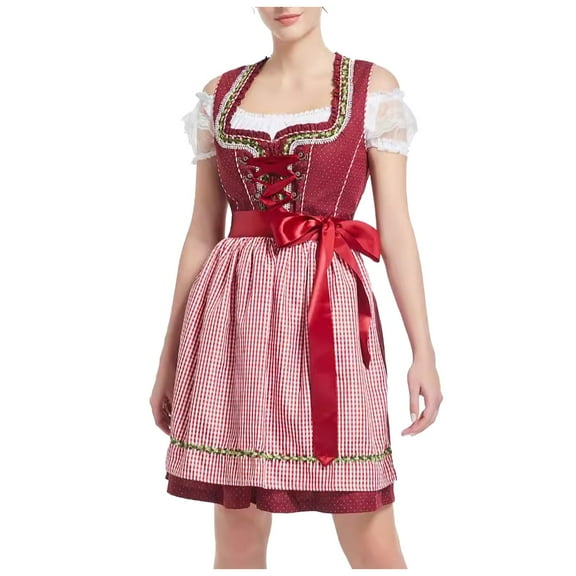 Germany Oktoberfest Womens Vintage Dress Short Sleeve Dress Stage Performance Dress Casual Skirts For Women