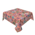 thumbnail image 2 of Wukai Color Flowers Waterproof Tablecloth for Kitchen Dining, Fits Square Tables for 2-4 Seats -54"x54", 2 of 7