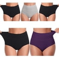 thumbnail image 1 of YAZI Womens Underwear,Cotton High Waist Underwear for Women Full Coverage Soft Comfortable Briefs Panty Multipack, 1 of 14