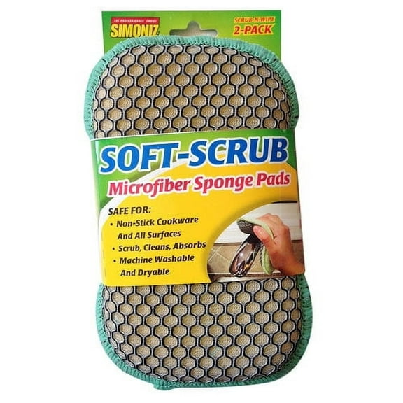 Simoniz Soft-Scrub Microfiber Sponge Pads, 2 Count