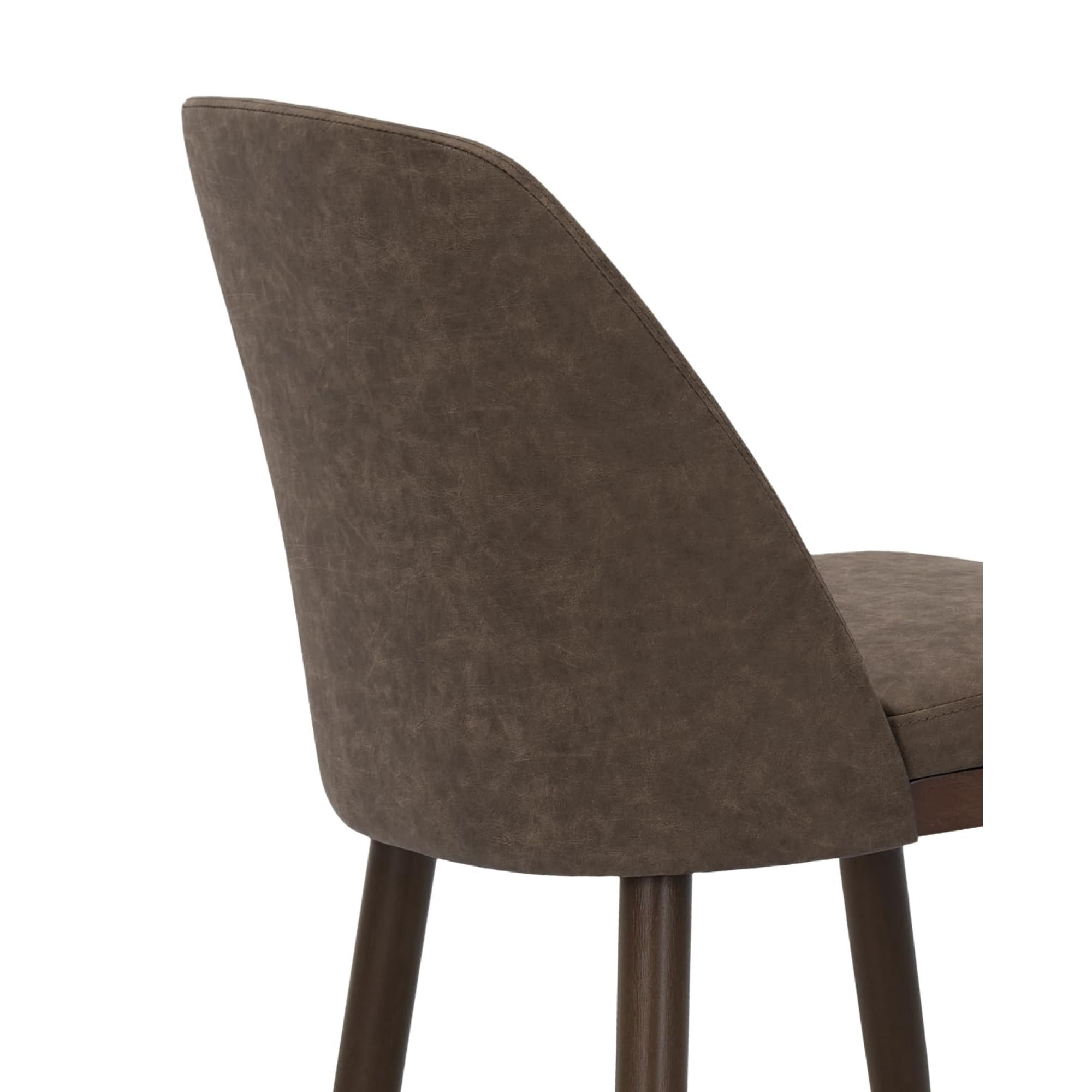 EOP Modern Upholstered Dining Chairs Set of 6, Wooden Dining Side Chairs with Curved Backrest, Armless Kitchen Chairs for Dining Room & Restaurant, Dark Brown