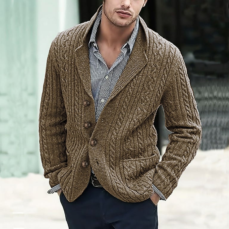 New Fashion Simple Solid Color Men's Knit Cardigan New Fashion Simple Solid Color Men's Knit Cardigan